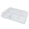 Plateau-repas plastique, blanc, 29x22,4cm, 5 compartiments.