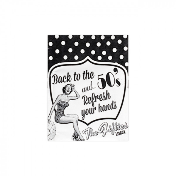 Lingette rafraîchissante personnalisée 6x8 cm logo 1 couleur, parfum citron - Lingettes publicitaires rafraîchissantes personnalisées.