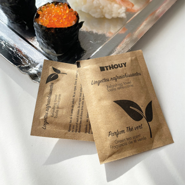 Serviette aspect tissu kraft kangourou 30x40.