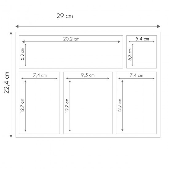 Plateaux Repas 5 Compartiments Nordia - Blanc - 34x25x3.5 Cm - Lot De 25