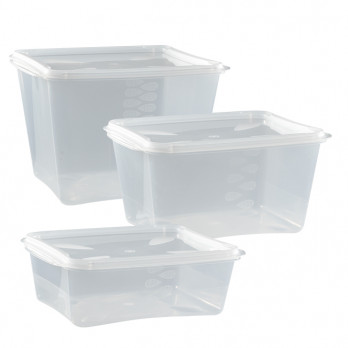 Boîtes avec couvercle séparé en PP réutilisables