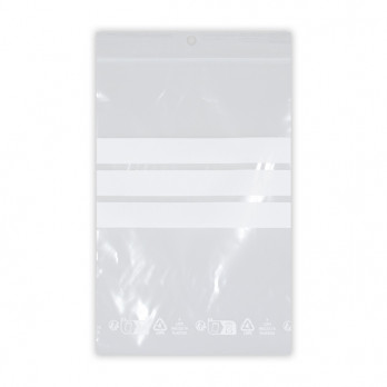 Sachet plastique ZIP pour plats témoins 12 x 18 cm