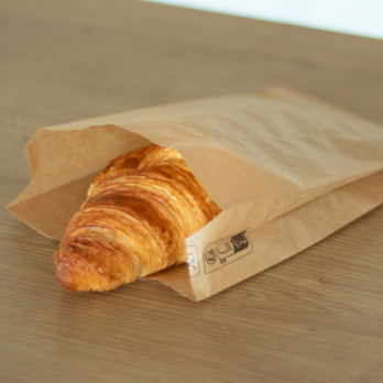 Sachet 1-2 viennoiseries en papier kraft 12 + 5 x 25 cm