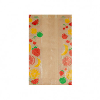 Sac fruits et légumes 1 kg en papier kraft 14 + 9 x 22 cm