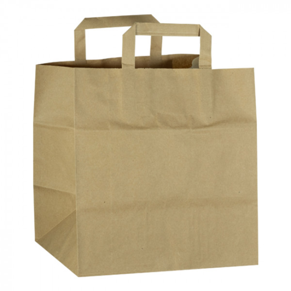 Sac cabas en papier kraft avec poignées 26 x 20 / 28 cm - Sacs et sachets