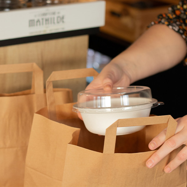 Fournisseur sacs en papier kraft pas cher pour vente à emporter