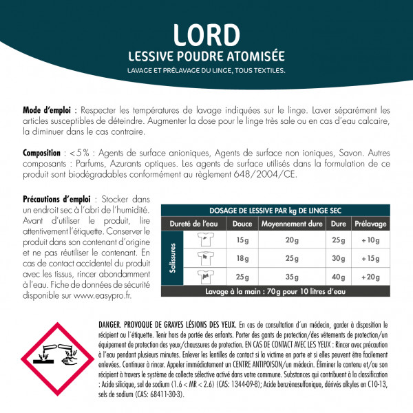 Lessive poudre gros volume