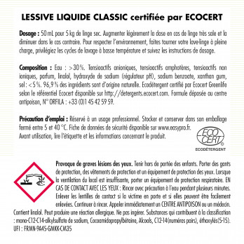Lessive liquide Classic Ecocert 20 L