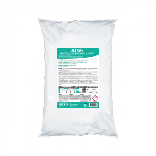 Lessive professionnelle avec action désinfectante