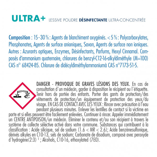 dose individuelle de lessive en poudre professionnelle