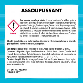 Assouplissant concentré microcapsulé Azur en doses de 50 mL