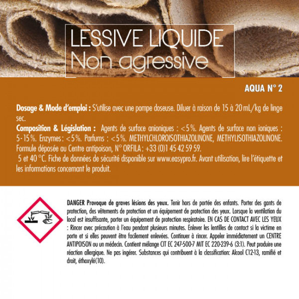 lessive liquide pour professionnels non agressive
