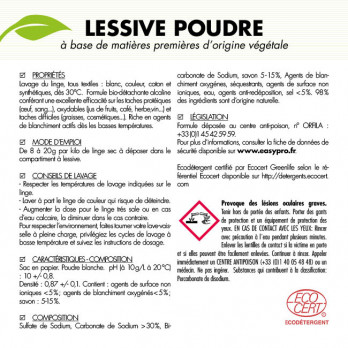 Lessive poudre Ecocert 10 kg