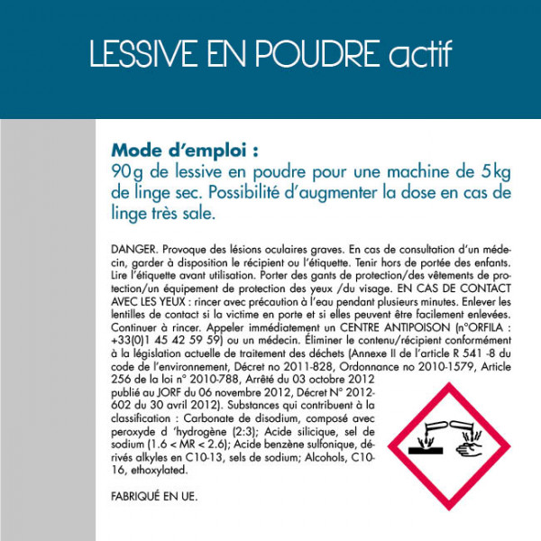 Composition de la lessive en poudre en vrac Easypro
