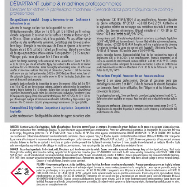 Détartrant lave linge professionnel