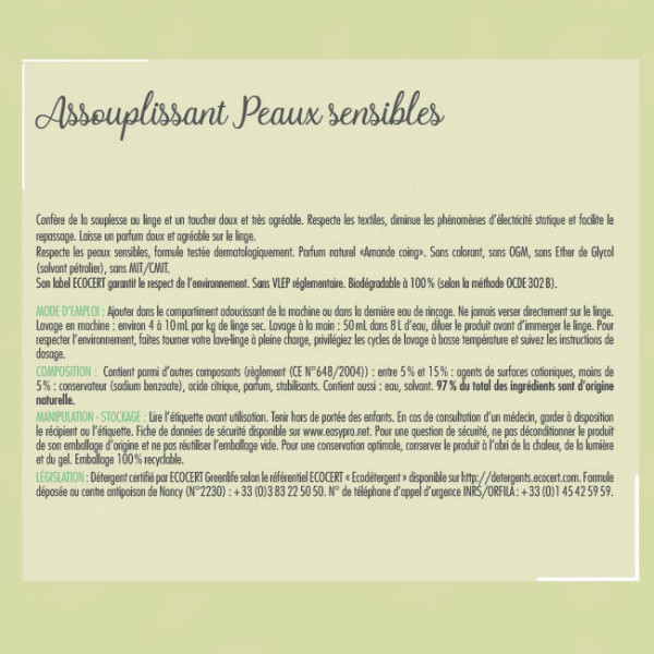 assouplissant concentré écologique