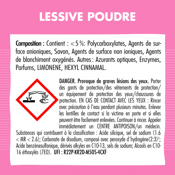 11L009 lessive en poudre en dose étui individuelle pour les laveries