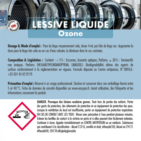 lessive liquide professionnelle ozone 20 L