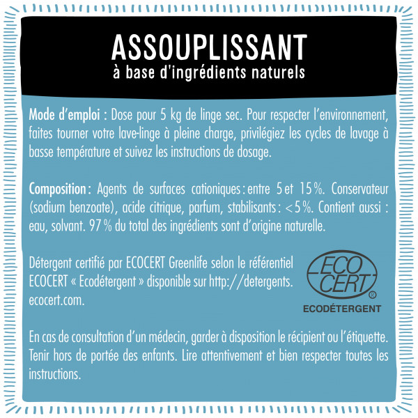 Dose d'assouplissant professionnel écocert