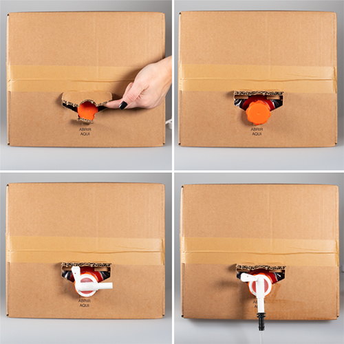 Bag in box de lessive en utilisation manuelle