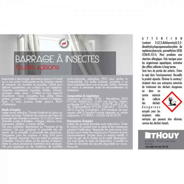 barrage a insectes toutes saisons thouy pulverisateur 1 l 18B001 1 l 1 18B001 insectes Thouy pulvérisateur toutes saisons.