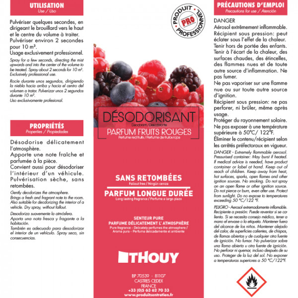 aerosol desodorisant d'atmosphere parfum fruits rouges 750 ml B50011 image