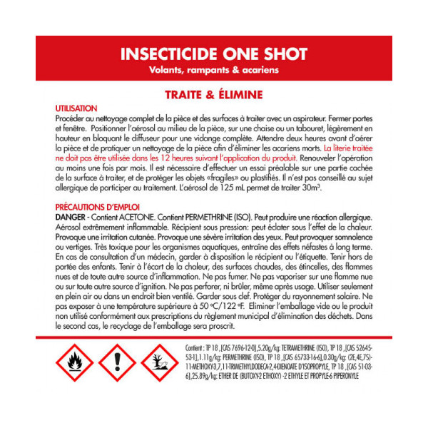 aerosol insecticide one shot unidose 125 ml B50015B insecticide unidose rampants volants 125ml aerosol insecticide one shot unidose 125 ml b50015b