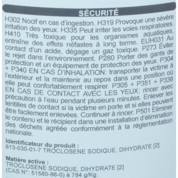 pastilles de chlore 500 g par lot de 150 B80011
