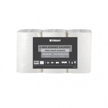 Mini bobine 2 plis - Pure ouate - 60 m - Par lot de 6