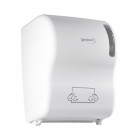 Distributeur à découpe automatique pour essuie-mains en bobines - Plastique ABS blanc