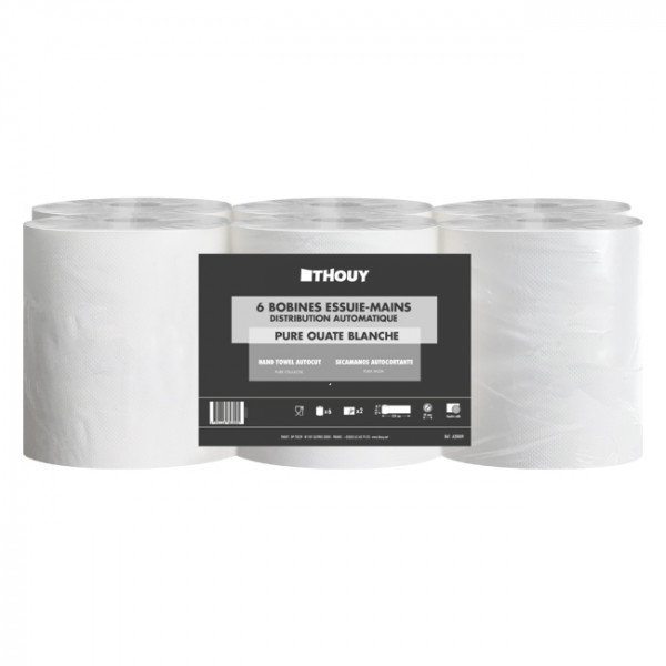 Bobine essuie-mains Pure ouate 124m - 17,8 g/m2