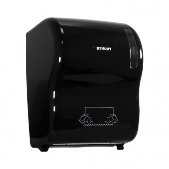 Distributeur à découpe automatique pour essuie-mains en bobines - Plastique ABS noir