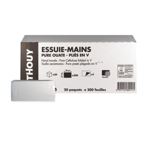 Lot De 2 Essuie-mains Blanc Pur - Bobine 2 Plis - 1000 Formats