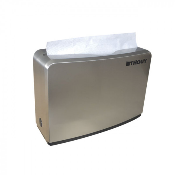 Distributeur papier en acier nickelé brillant pour essuie-mains