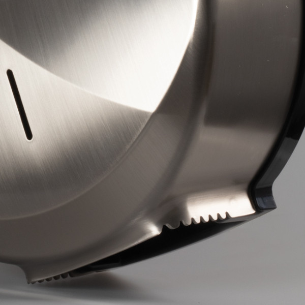 Porte-rouleau papier toilette max jumbo, noir en plastique ABS + papier toilette.