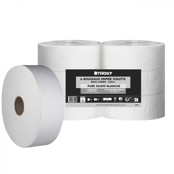 Papier toilette 2 plis - Pure ouate - Maxi jumbo de 250 m