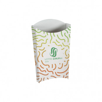 Étui à frites personnalisé en carton blanc 190 g - Impression quadrichromie couleurs illimitées