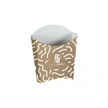 Étui à frites personnalisé en carton kraft 135 g - Impression jusqu'à 4 couleurs