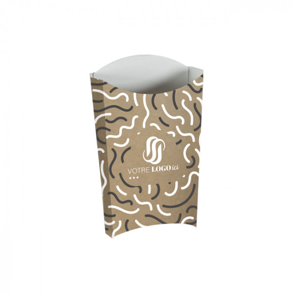 Étui à frites personnalisé en carton kraft 190 g - Impression jusqu'à 4 couleurs