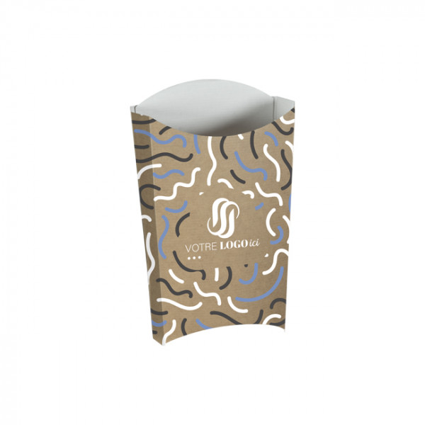 Étui à frites personnalisé en carton kraft 190 g - Impression jusqu'à 4 couleurs
