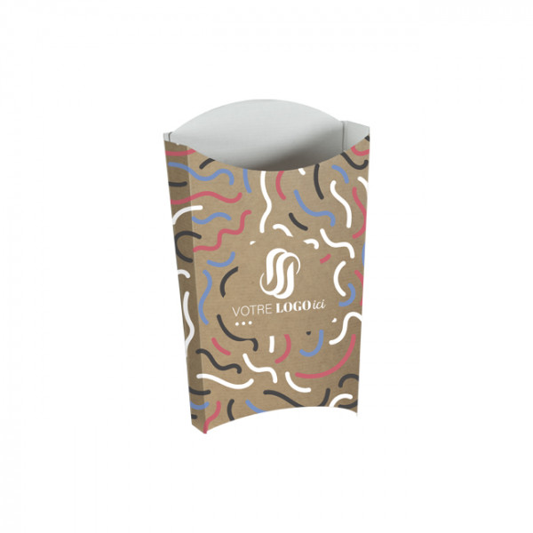 Étui à frites personnalisé en carton kraft 190 g - Impression jusqu'à 4 couleurs