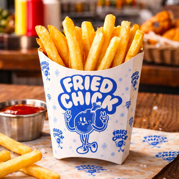 Etui à frites en carton personnalisé couleur pour fastfood