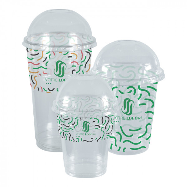 Gobelets milkshake en PET personnalisés