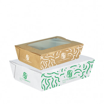 Boîtes à salades en carton rectangulaires personnalisées