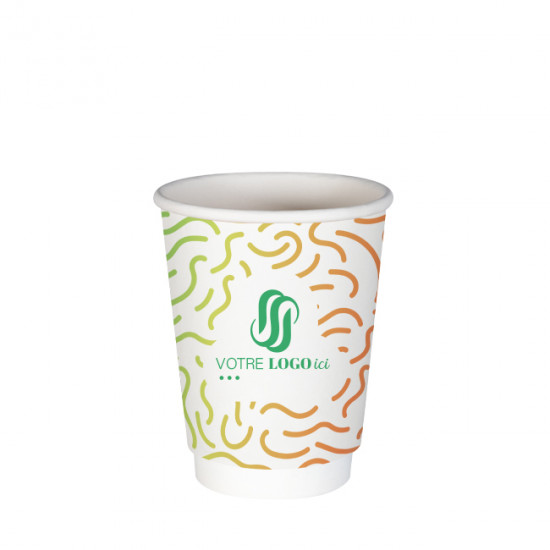 8 Gobelets En Carton Kraft Palmier Doré 200ml - Décoration Exotique Chic Et Élégante Pour Vos Événements