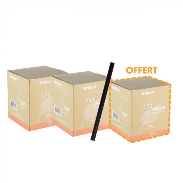 2 boites de paille noir achetées 1 offerte