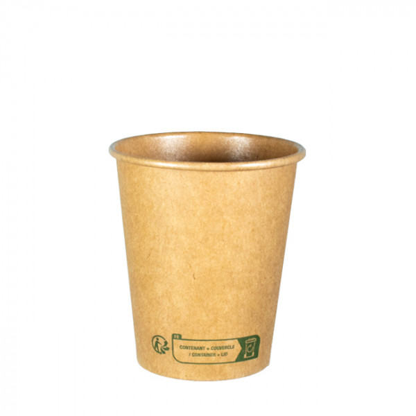 Gobelet 100% carton 0% plastique kraft 8oz