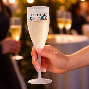 Flûte à champagne réutilisable 16 cL personnalisée - Impression digitale couleurs illimitées