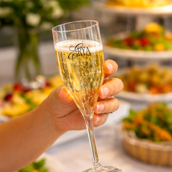 Flûte à champagne réutilisable 15 cL personnalisée - Gamme Luxe - Impression jusqu'à 3 couleurs