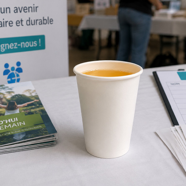 Fournisseur de gobelets en carton blanc pour association